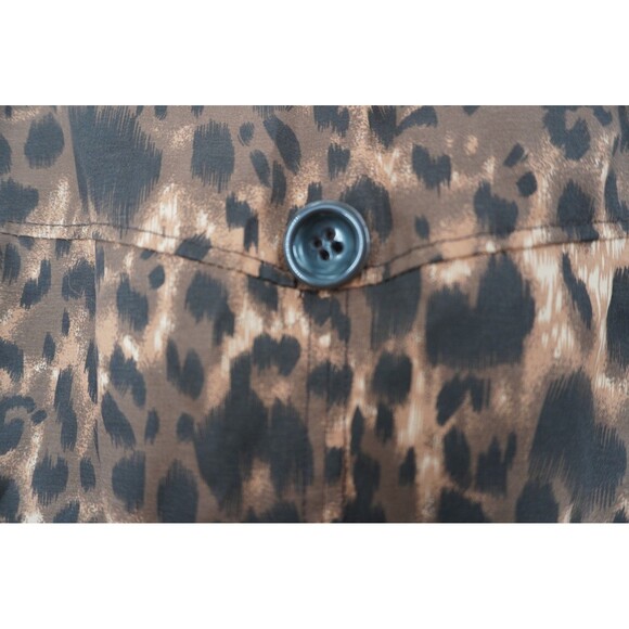 Pelle Studio Leopard Print Belted Women's Trench Coat Double Breasted Sz L - Picture 4 of 9